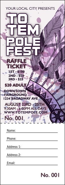 Headdress Raffle Ticket Product Front