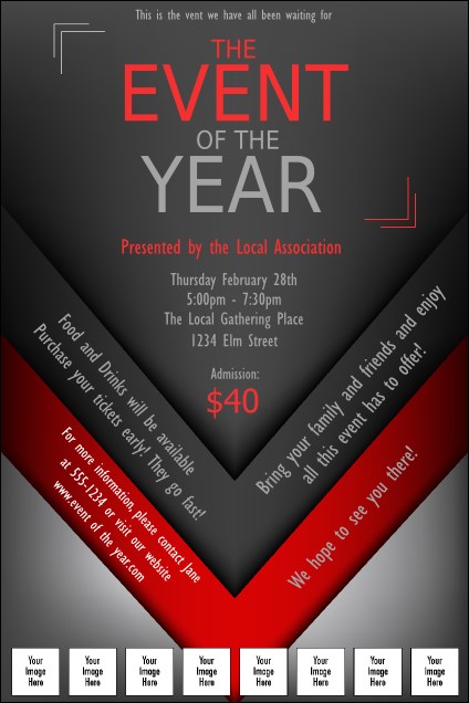 Red and Silver Logo Poster Product Front