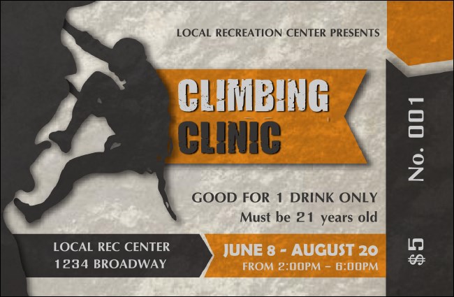 Climbing Drink Ticket Product Front