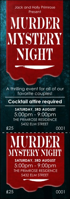 Murder Mystery Event Ticket Product Front