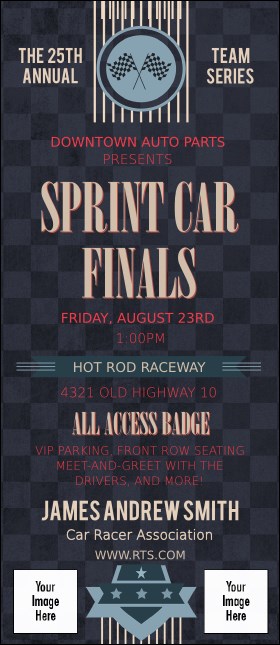 Car Racing VIP Event Badge Large Product Front