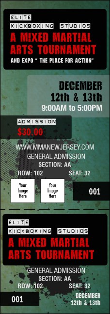 Contemporary Mixed Martial Arts Reserved Event Ticket Product Front