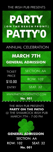 St Patrick's Day Plaid Reserved Event Ticket Product Front