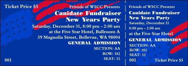 American Flag 001 Reserved Event Ticket
