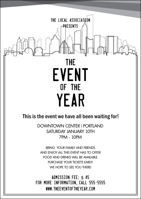 All Purpose Skyline Black and White Postcard Product Front