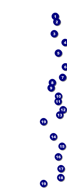 Comedy Spirals Blue Event Ticket Front Field Markers