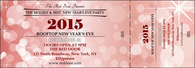 Red Glitter Event Ticket Product Front