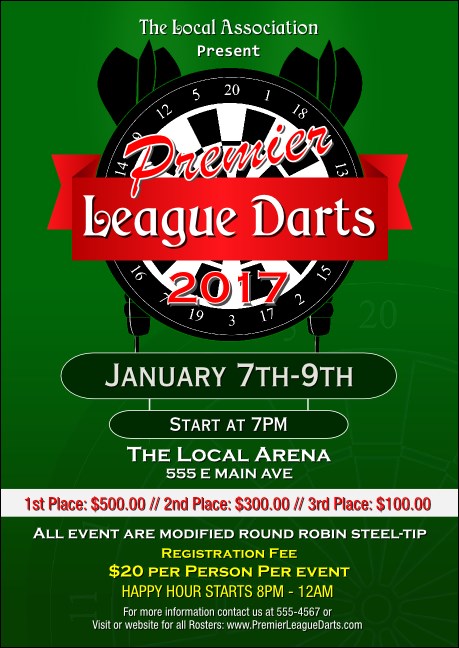 Premier League Darts 2017 Postcard Product Front