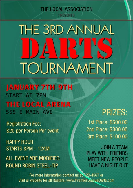 Dart Tournament Postcard Product Front