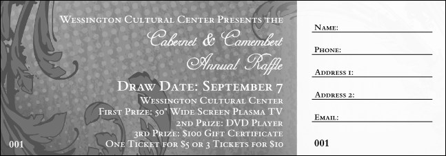 Classic Grey Raffle Ticket