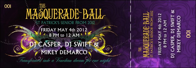 Masquerade Event Ticket 0007 Product Front