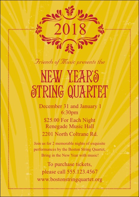 Year Gold Semi-Formal Postcard