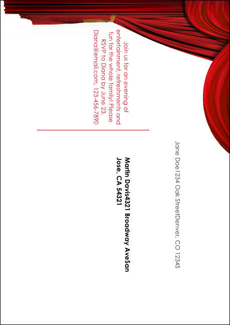 Red Carpet Postcard Mailer Product Back