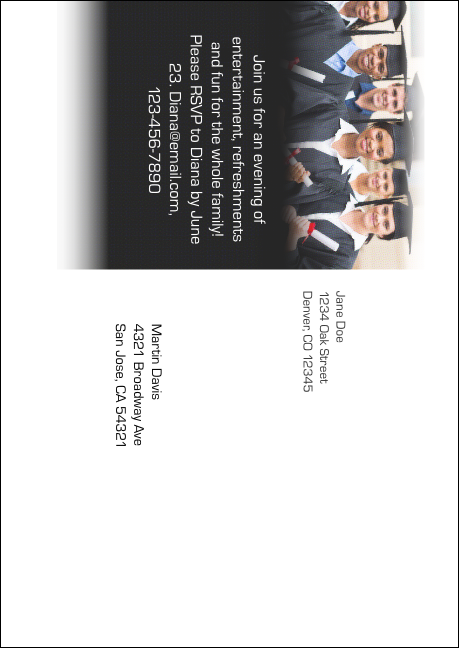 Graduation Postcard Mailer Product Back