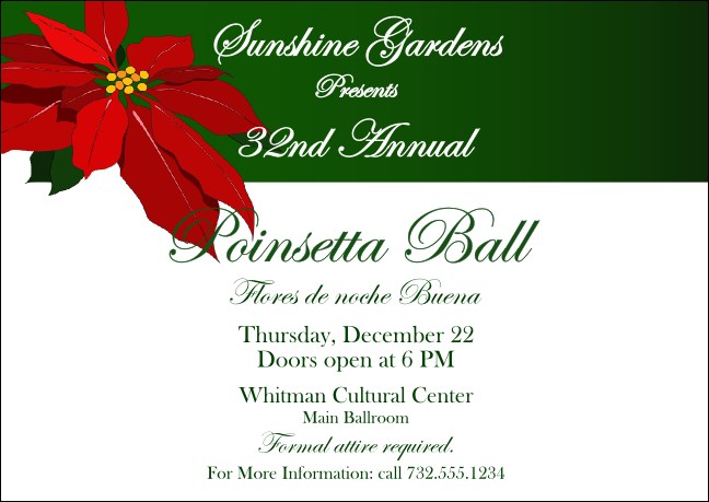Christmas Poinsettia Postcard