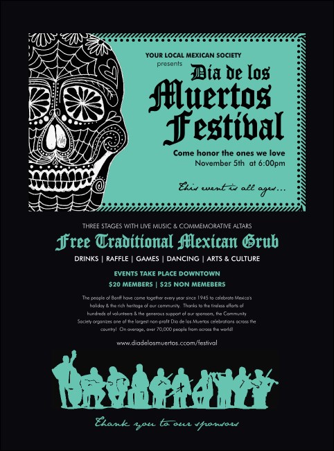 Printable Day of the Dead Flyer Template | Eventgroove Product Front