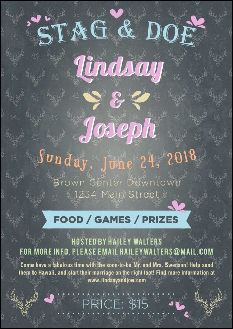 Stag and Doe Pattern Postcard Product Front