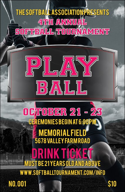 Softball Challenge Drink Ticket