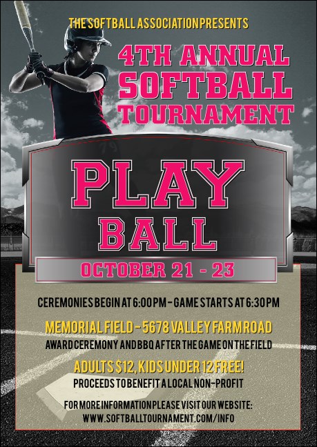 Softball Challenge Postcard Product Front