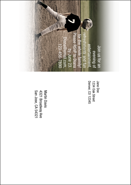 Baseball Postcard Mailer Product Back