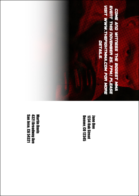 MMA The Fight Night Postcard Product Back