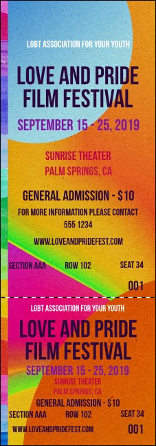 LGBT Film Festival Reserved Event Ticket Product Front