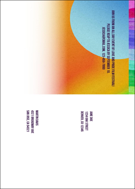 LGBT Film Festival Postcard Mailer Product Back