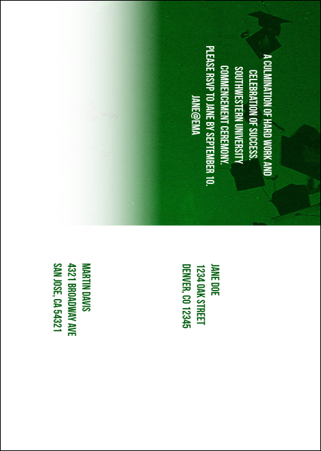 Graduation - Green Postcard Mailer Product Back