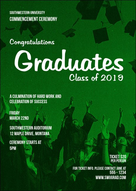 Graduation - Green Postcard Mailer Product Front