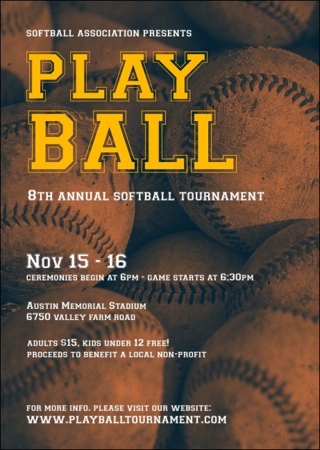 Softball Brown Club Flyer Product Front