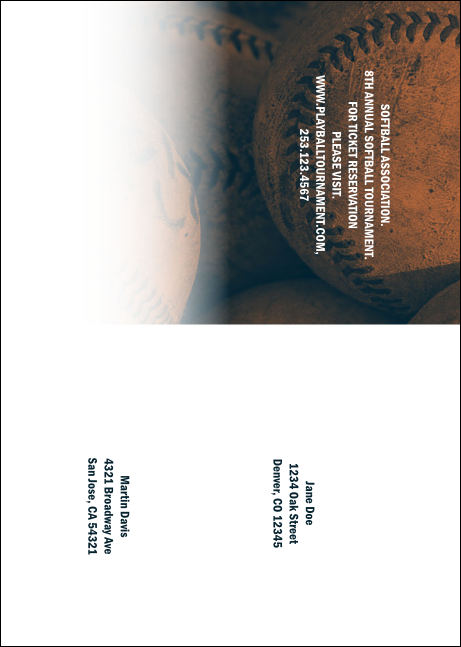 Softball Brown Postcard Product Back