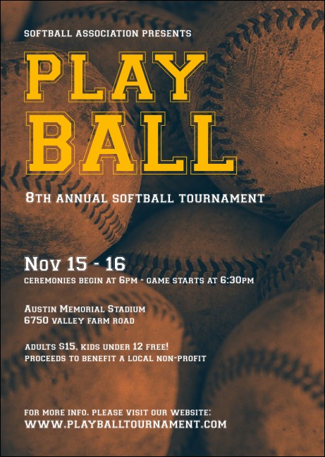 Softball Brown Postcard Mailer Product Front