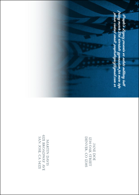 Military Ball - US Flags Postcard Product Back