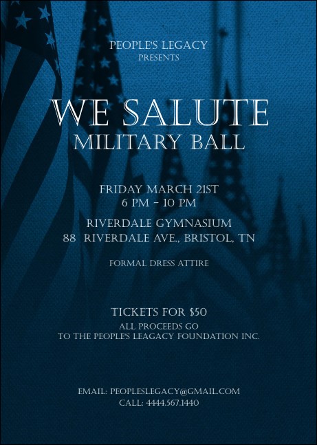 Military Ball - US Flags Postcard