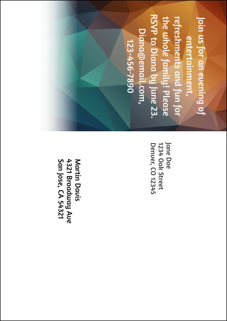 All Purpose Geometric Postcard Mailer Product Back