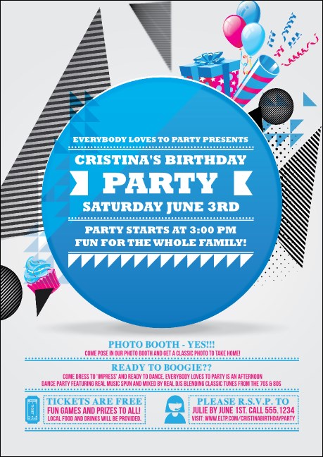 Birthday Party Geometric Postcard Mailer