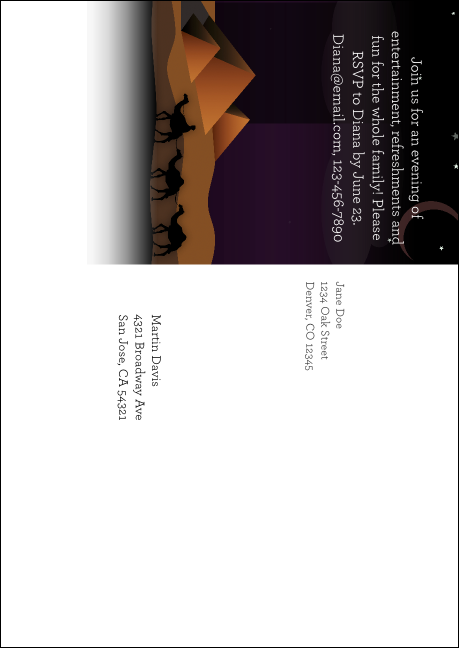 Egyptian Postcard Mailer Product Back