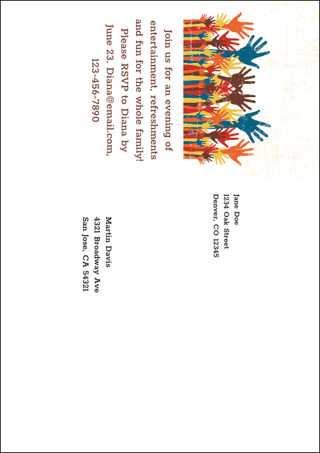 Fundraising Hands Postcard Mailer Product Back