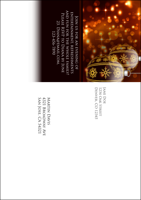 Golden Ornament Postcard Mailer Product Back