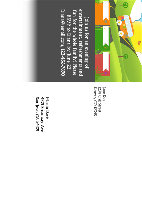 Hippie Postcard Mailer Product Back