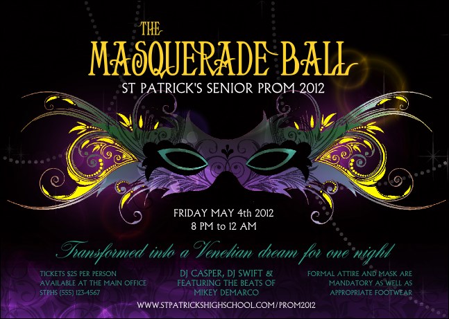 Masquerade Ball Postcard Mailer