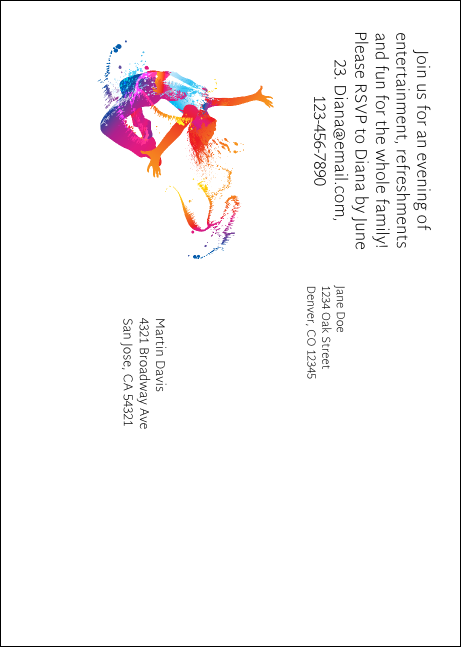 Modern Dance White Postcard Mailer Product Back