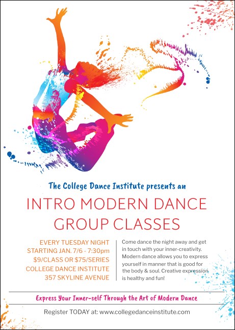 Modern Dance White Postcard Mailer