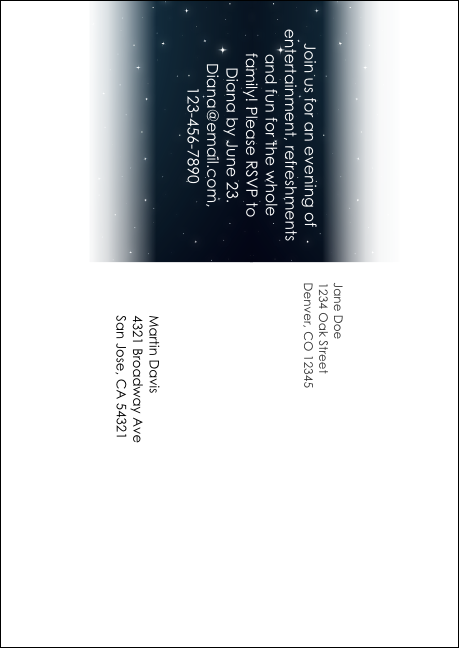 Movie Night Postcard Mailer Product Back