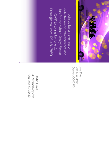 Prom Limo Postcard Mailer Product Back