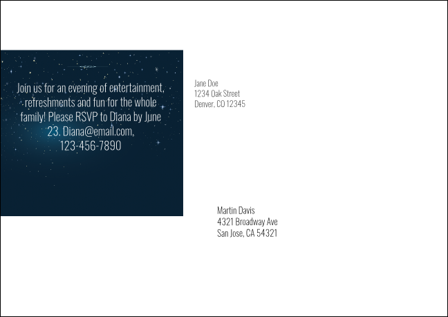 Star Theme Postcard Mailer Product Back