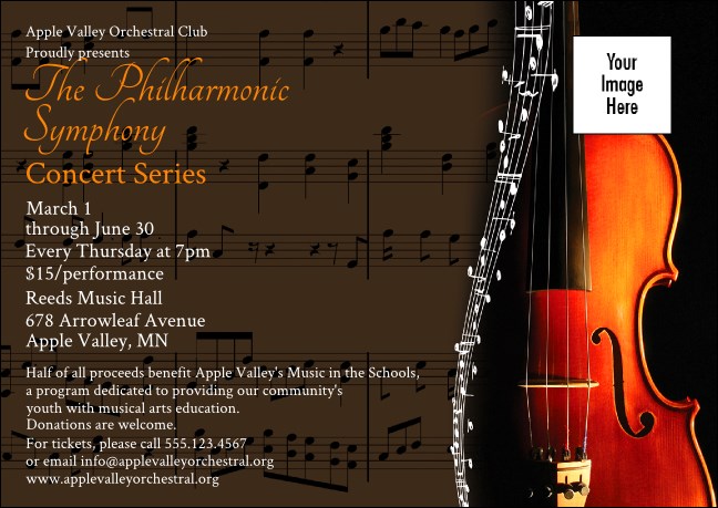 Symphony Postcard Mailer Product Front