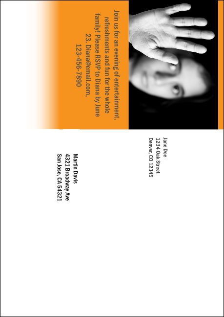 White Ribbon Photo Postcard Mailer Product Back