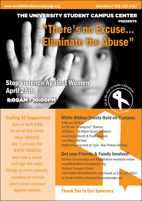 White Ribbon Photo Postcard Mailer