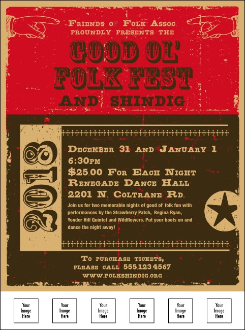 Old Fashioned Woodcut Flyer Product Front